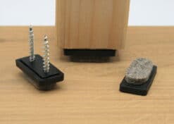 Viltglijder met schroef rechthoekig en vervangbaar vilt 32x15mm